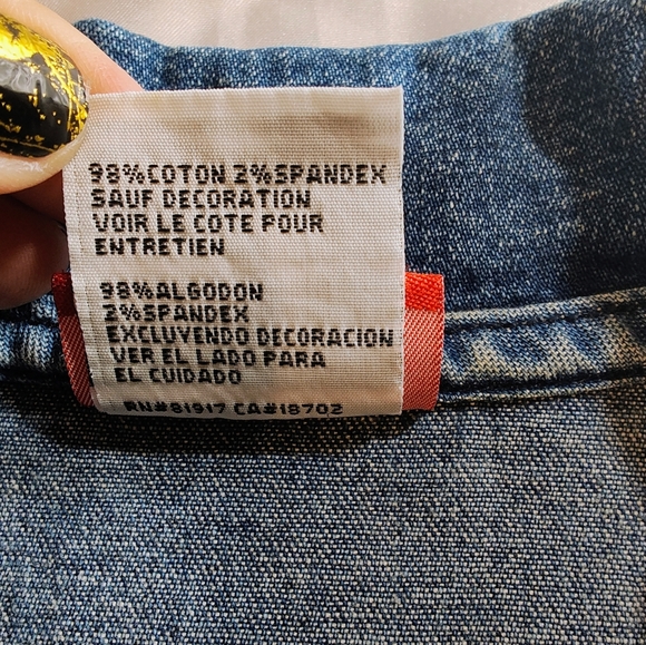 Embroidered Denim Jacket with Floral Accents - Picture 9 of 16